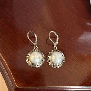 Elegant Freshwater Pearl SS Drop Earrings